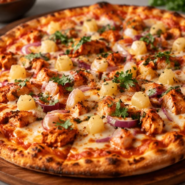 Chicken or Pastor Pizza.